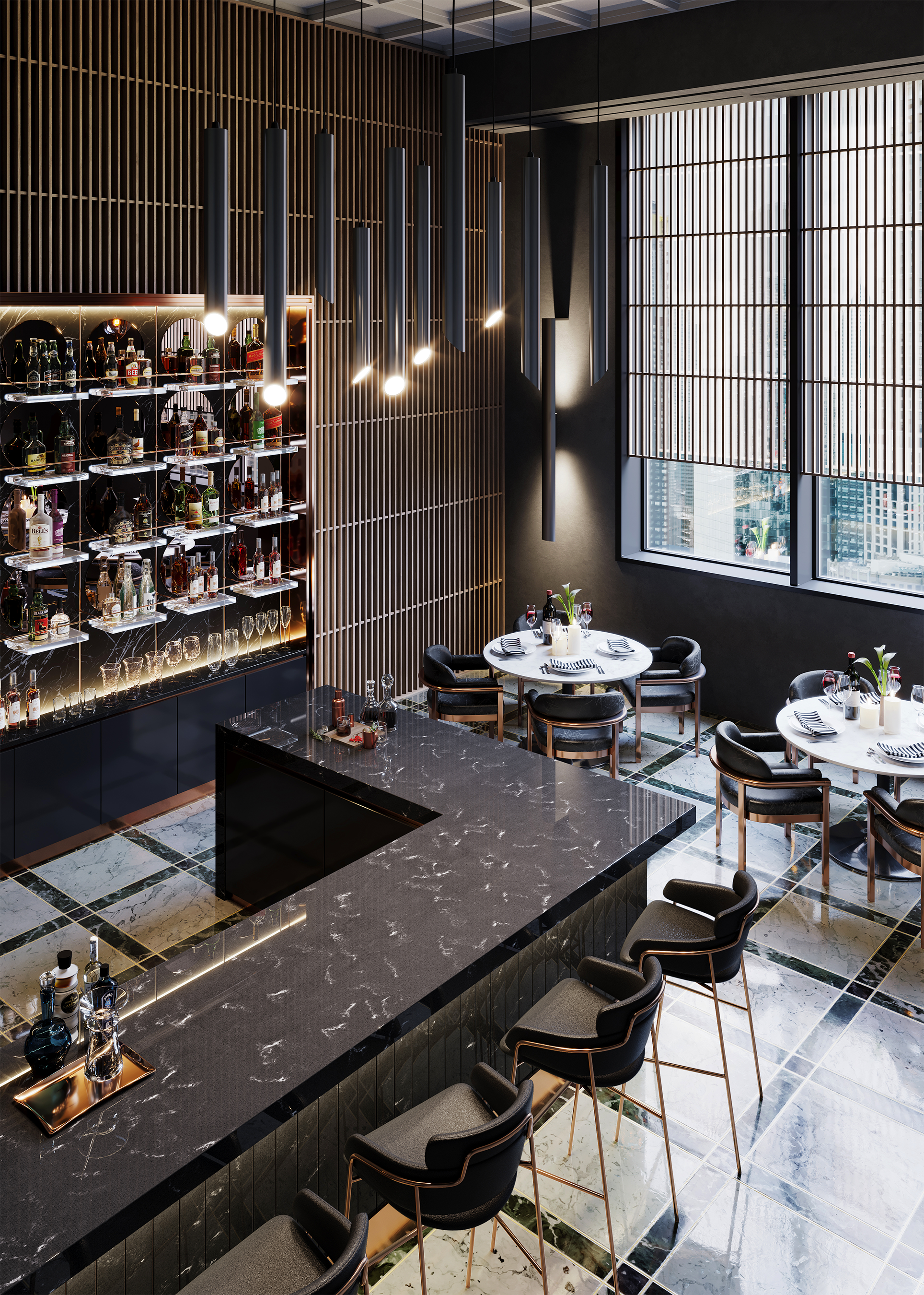 Aurora Midnight, HIMACS - Solid Surface Countertops | LX Hausys US